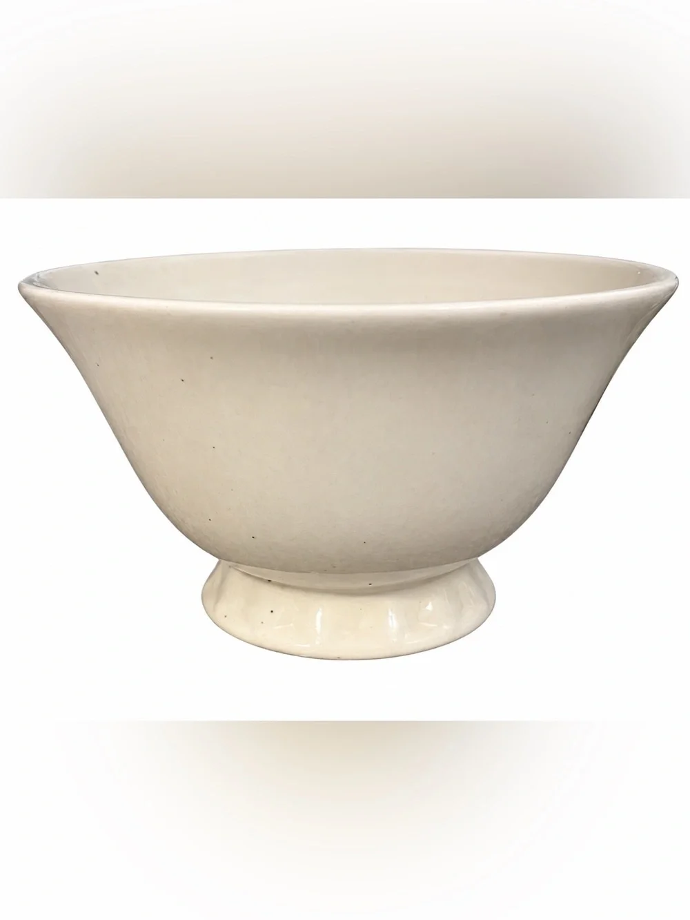 Pottery Barn White Speckled Pedestal Footed Bowl 3.5” Cereal Rice Ice Cream